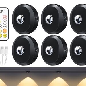 6pc rechargeable puck light set